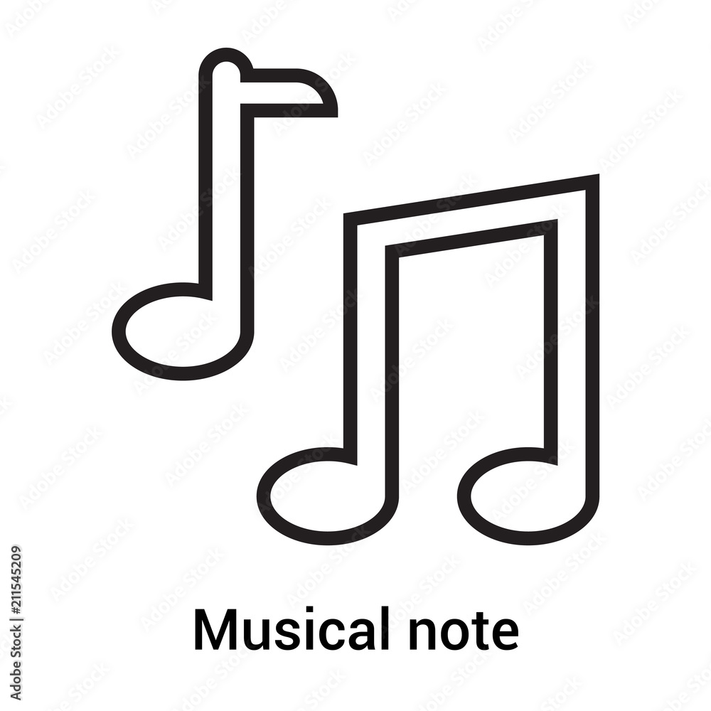 Musical note icon vector sign and symbol isolated on white background, Musical note logo concept Musical note icon vector sign and symbol isolated on white background, Musical note logo concept