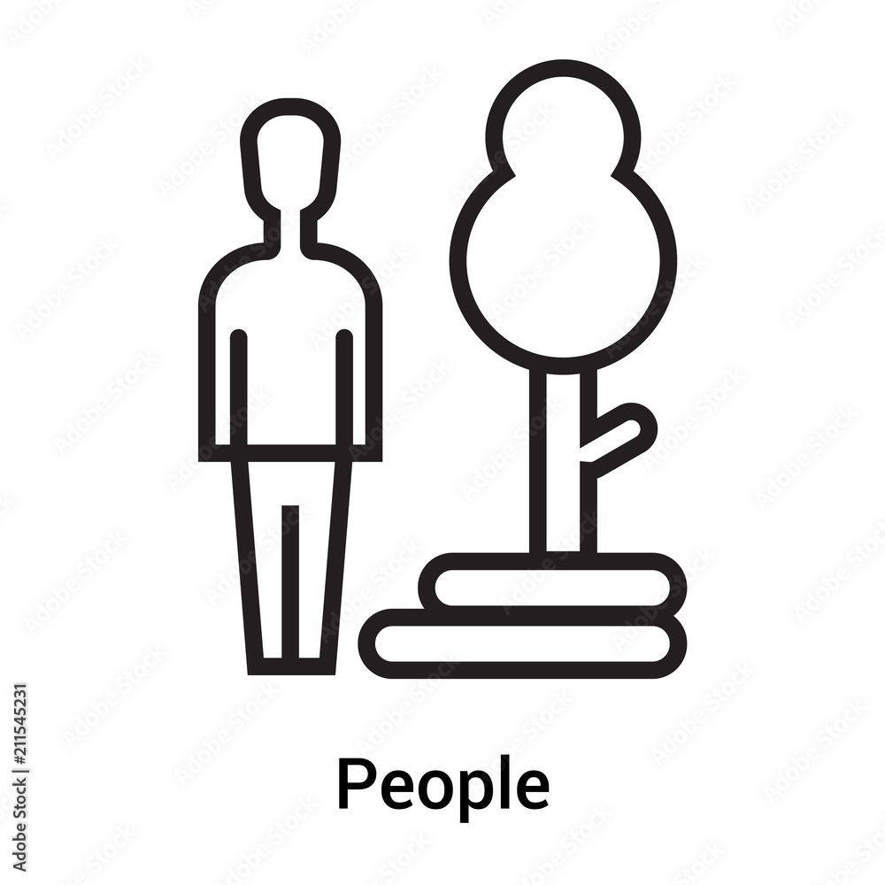 People icon vector sign and symbol isolated on white background, People logo concept People icon vector sign and symbol isolated on white background, People logo concept