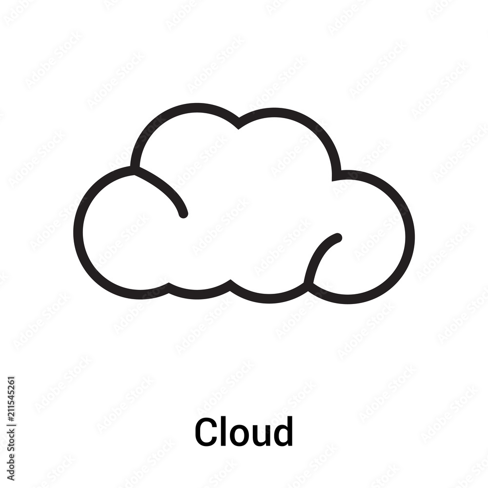Cloud icon vector sign and symbol isolated on white background, Cloud logo concept Cloud icon vector sign and symbol isolated on white background, Cloud logo concept
