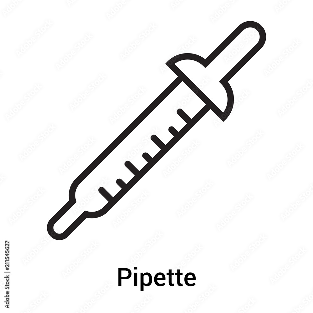 Pipette icon vector sign and symbol isolated on white background, Pipette logo concept Pipette icon vector sign and symbol isolated on white background, Pipette logo concept
