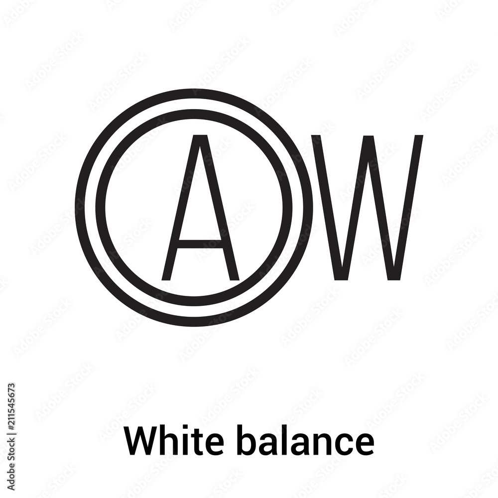 White balance icon vector sign and symbol isolated on white background