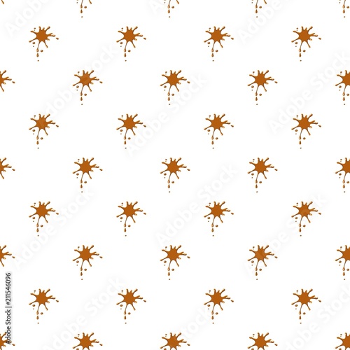 Brown drops of caramel pattern seamless repeat in cartoon style vector illustration