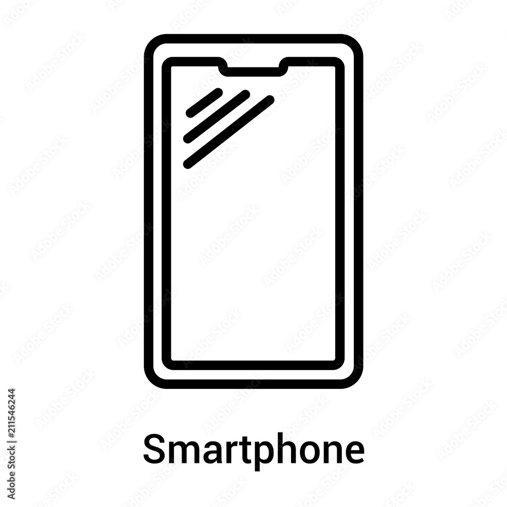 Smartphone icon vector sign and symbol isolated on white background, Smartphone logo concept Smartphone icon vector sign and symbol isolated on white background, Smartphone logo concept