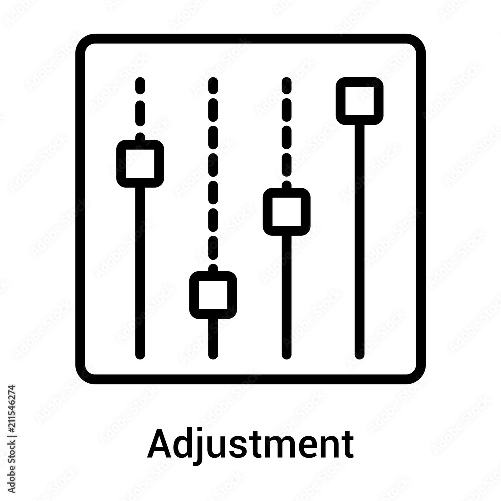 Adjustment icon vector sign and symbol isolated on white background