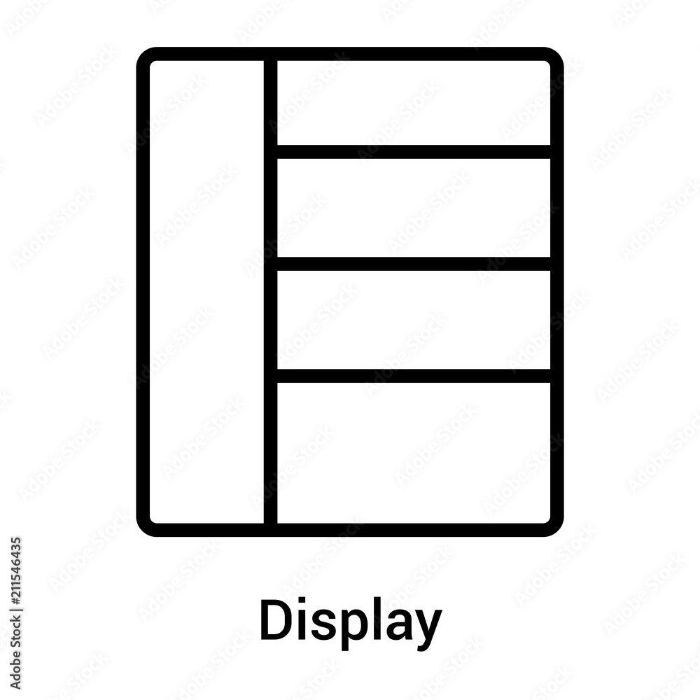 Display icon vector sign and symbol isolated on white background, Display logo concept Display icon vector sign and symbol isolated on white background, Display logo concept