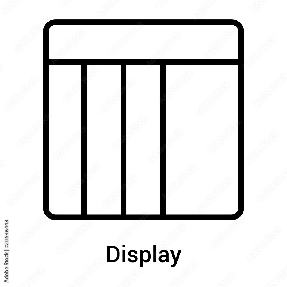 Display icon vector sign and symbol isolated on white background, Display logo concept Display icon vector sign and symbol isolated on white background, Display logo concept