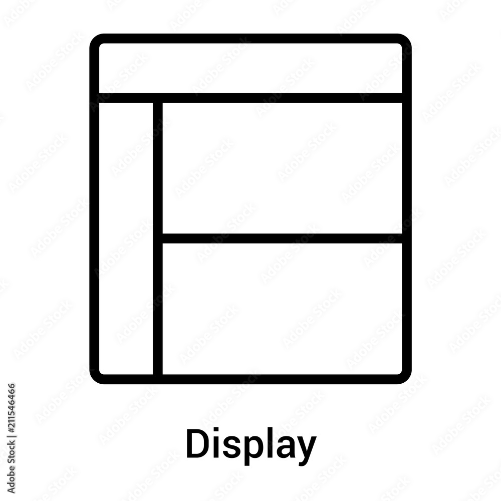 Display icon vector sign and symbol isolated on white background, Display logo concept Display icon vector sign and symbol isolated on white background, Display logo concept