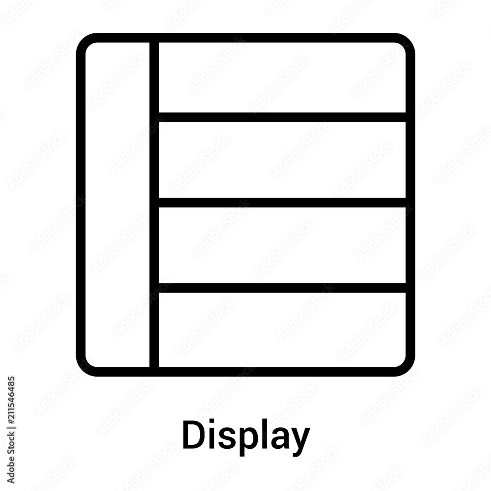 Display icon vector sign and symbol isolated on white background, Display logo concept Display icon vector sign and symbol isolated on white background, Display logo concept