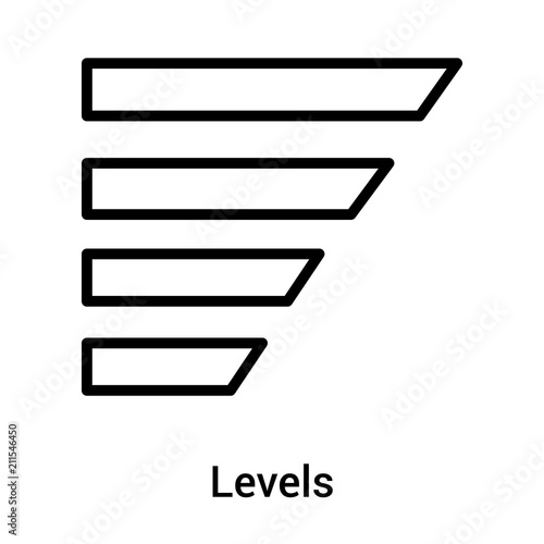 Levels icon vector sign and symbol isolated on white background, Levels logo concept