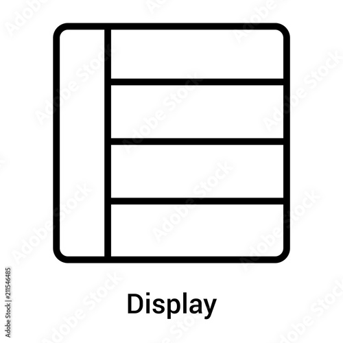 Display icon vector sign and symbol isolated on white background, Display logo concept