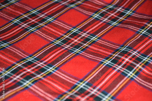 Red Scottish Tartan Uniform Material