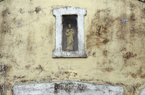 Detail of niche of saint in roadside chapel