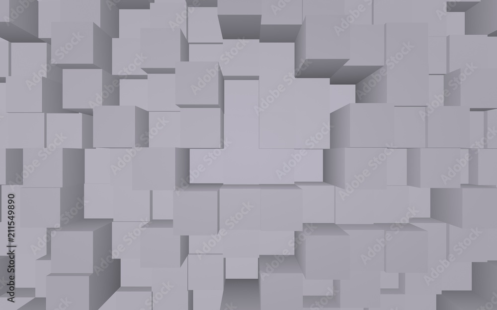 Abstract gray elegant cube geometric background. Chaotically advanced rectangular bars. 3D Rendering, 3D illustration Abstract gray elegant cube geometric background. Chaotically advanced rectangular bars. 3D Rendering, 3D illustration