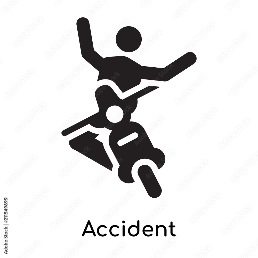 Accident icon vector sign and symbol isolated on white background, Accident logo concept icon Accident icon vector sign and symbol isolated on white background, Accident logo concept icon