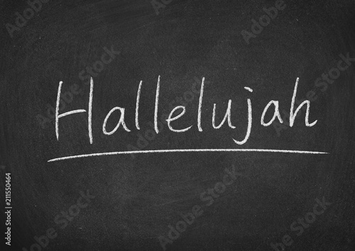 Canvas-taulu hallelujah concept word on a blackboard background