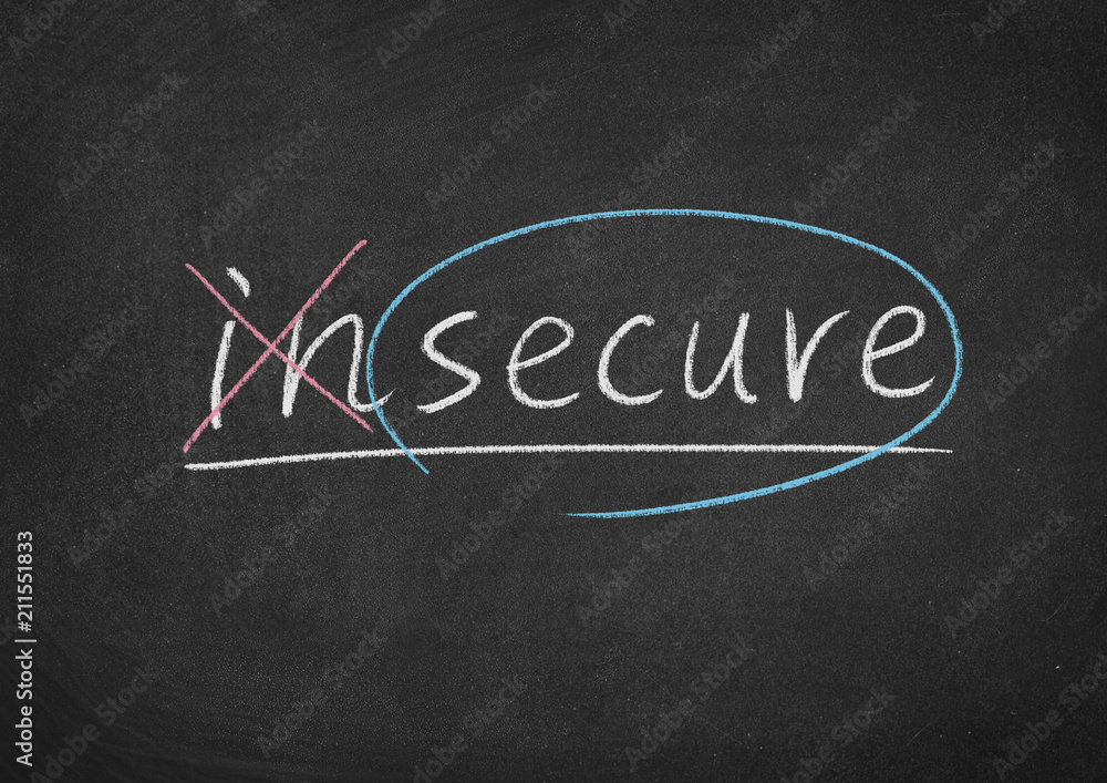 Obraz premium secure concept word on a blackboard background