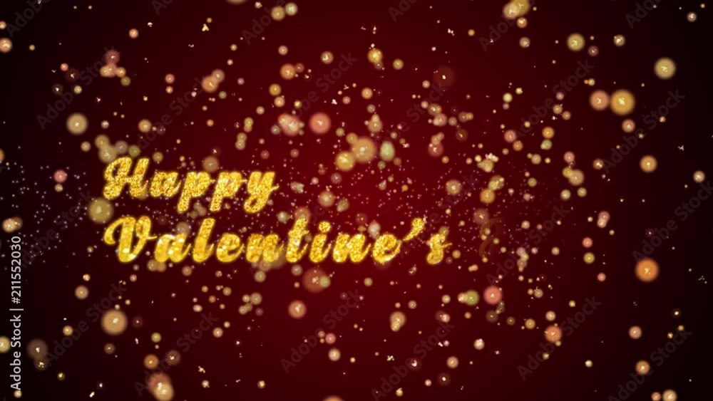 Happy Valentines Day Greeting Card text with sparkling particles shiny background for Celebration,wishes,Events,Message,Holidays,Festival. Happy Valentines Day Greeting Card text with sparkling particles shiny background for Celebration,wishes,Events,Message,Holidays,Festival.
