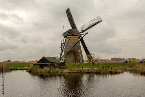 A Gray Spring Day at the Kinderdijk Windmills