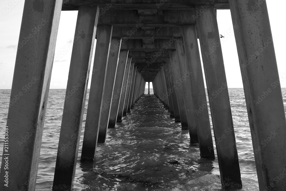 beach pier perspective 