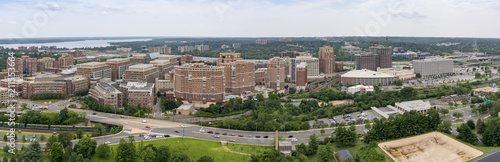 The skyline of Alexandria, Virginia, USA and surrounding areas as seen from the top of the George Washington Masonic Temple. photo