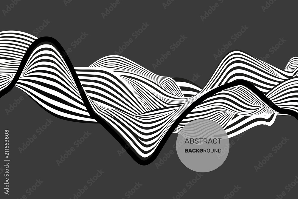 Abstract wavy background. Pattern with optical illusion. Textbook ...