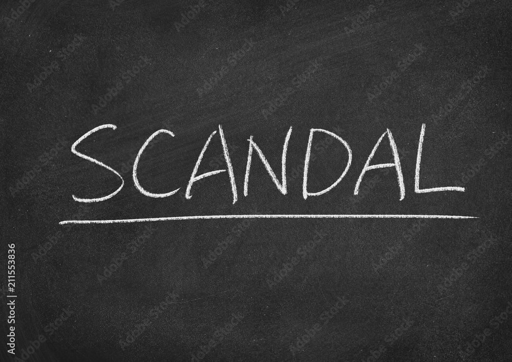 Fototapeta premium scandal concept word on a blackboard background