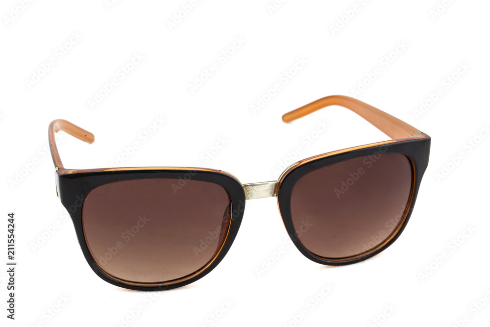 Orange sun glasses on white background Orange sun glasses on white background