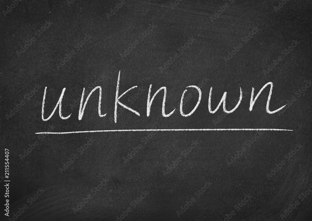 Fototapeta premium unknown concept word on a blackboard background
