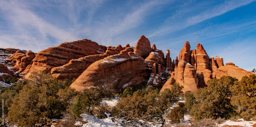 Devil's Garden in the Snow in Arches National Park