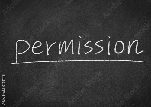 permission concept word on a blackboard background