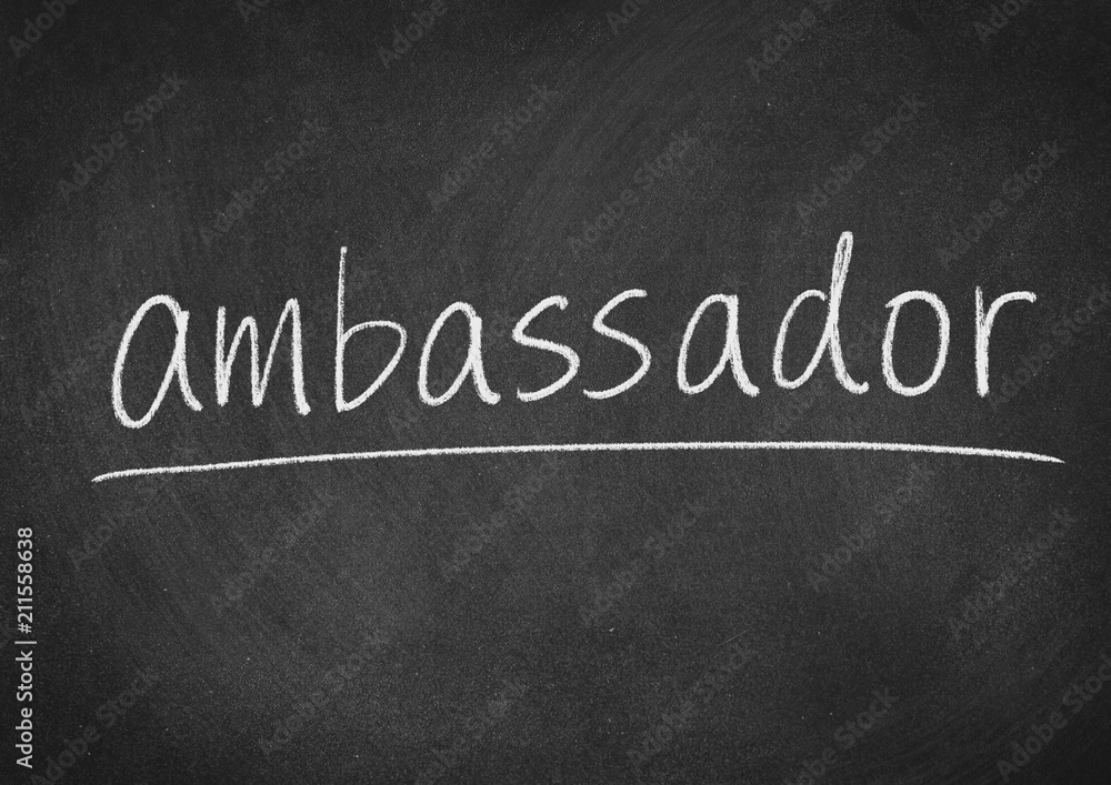 Fototapeta premium ambassador concept word on a blackboard background