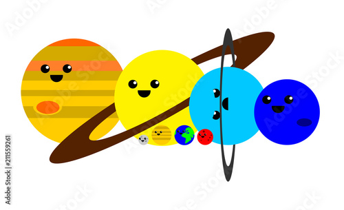 Cute illustration of the planets of the solar system