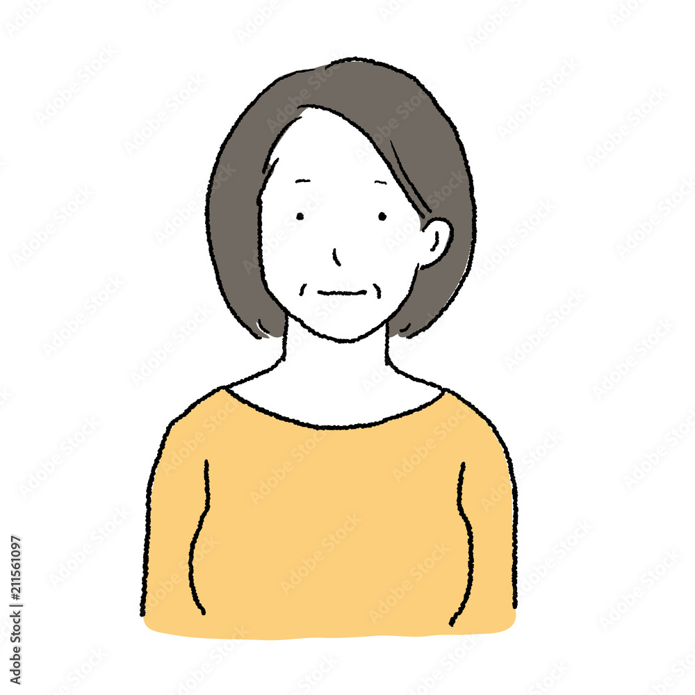 中年女性 上半身 イラスト Stock ベクター Adobe Stock