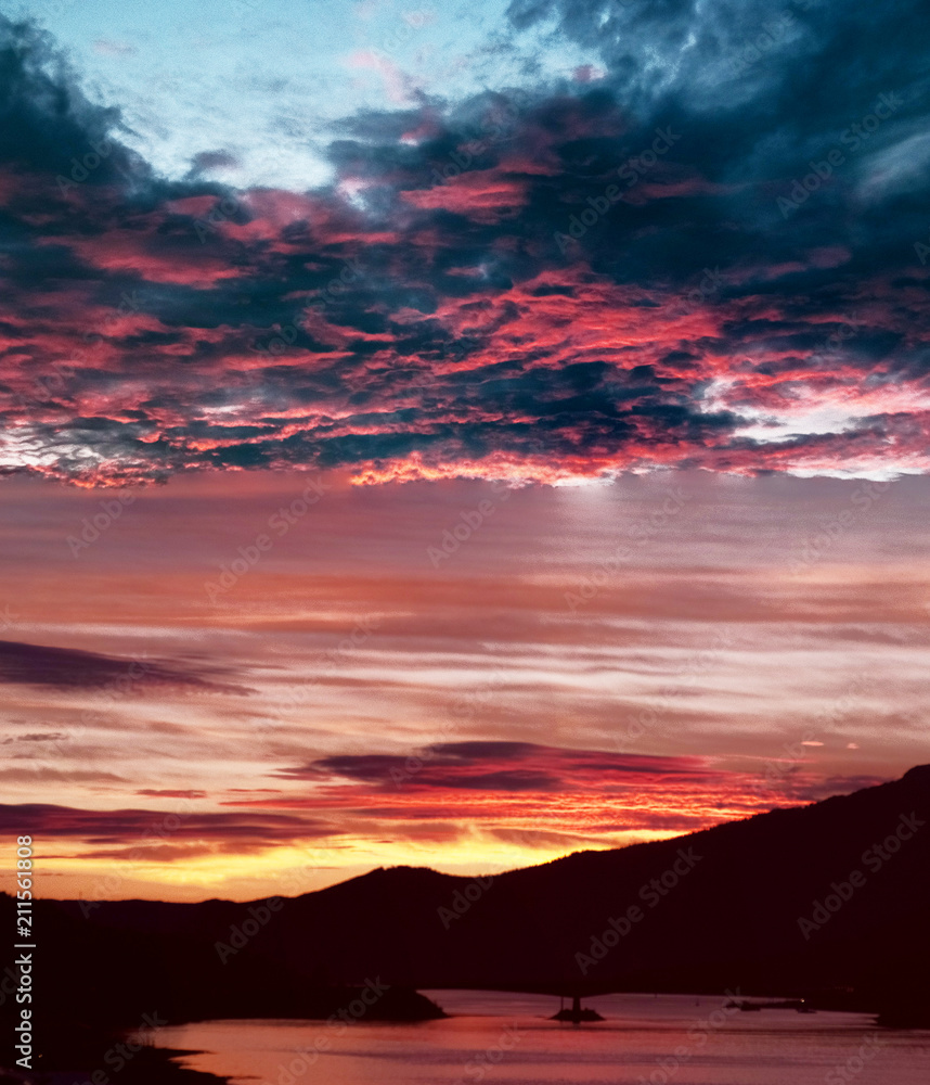 Sunset Over Juneau AK seen from Douglas AK