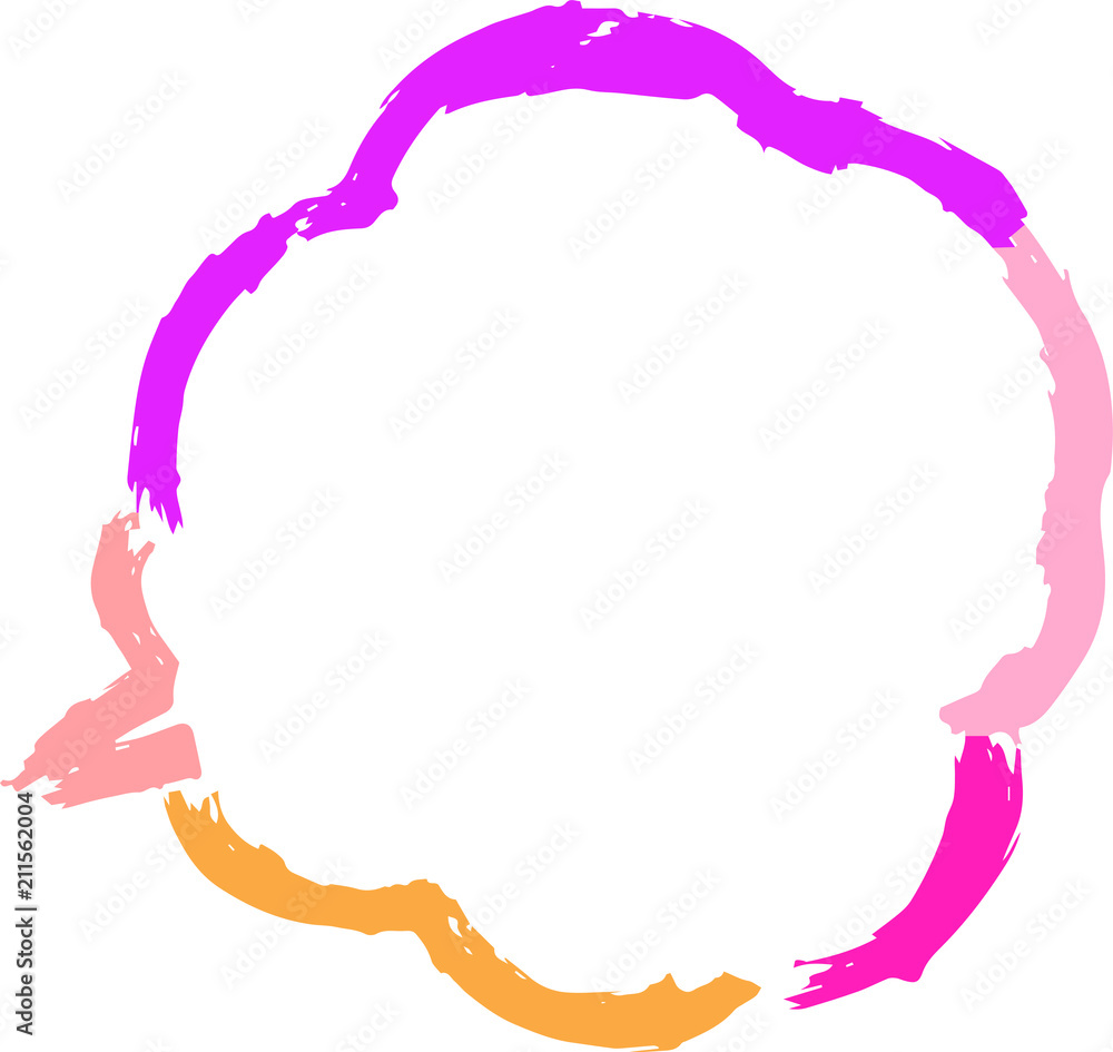 Warm color Speech balloon of Brush writing Warm color Speech balloon of Brush writing