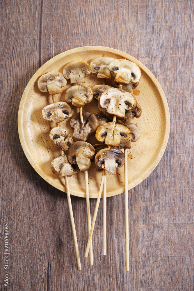 skewers with mushrooms