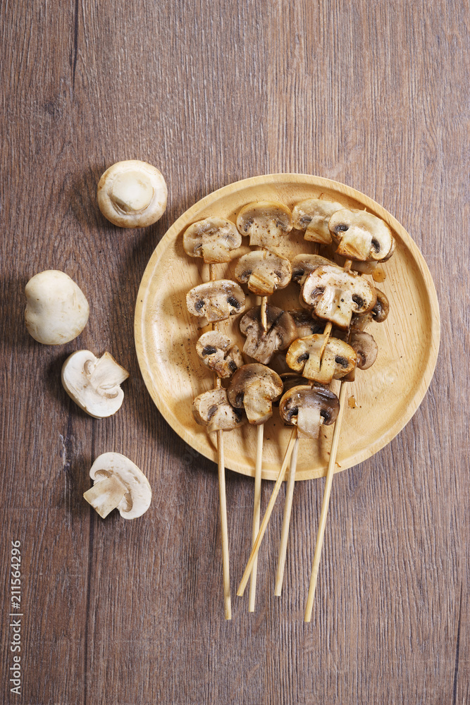 skewers with mushrooms skewers with mushrooms