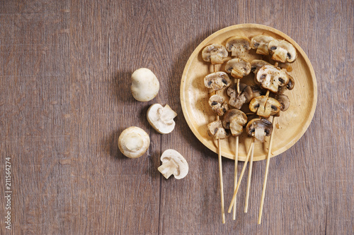 skewers with mushrooms