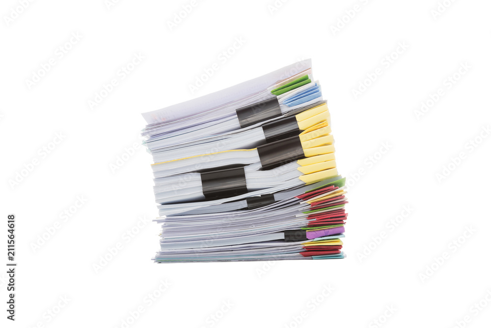 Stack of business document papers isolated on white background Stack of business document papers isolated on white background