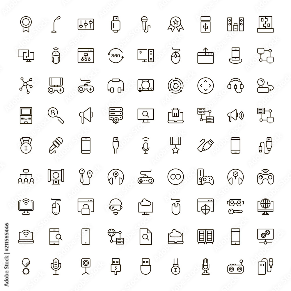 Online game icon set. Online game icon set.