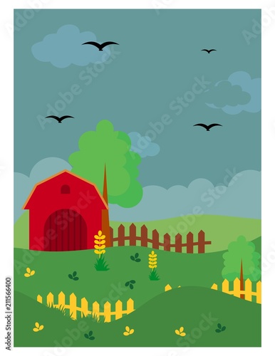barnyard field view scenery landscape background