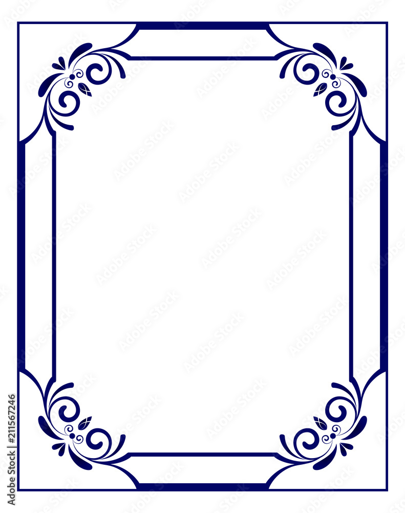 blue floral frame vector blue floral frame vector