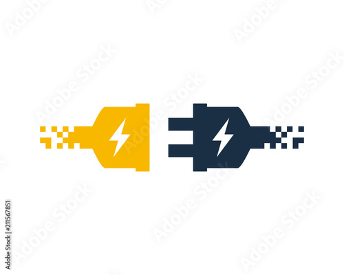 Digital Electric Logo Icon Design Element