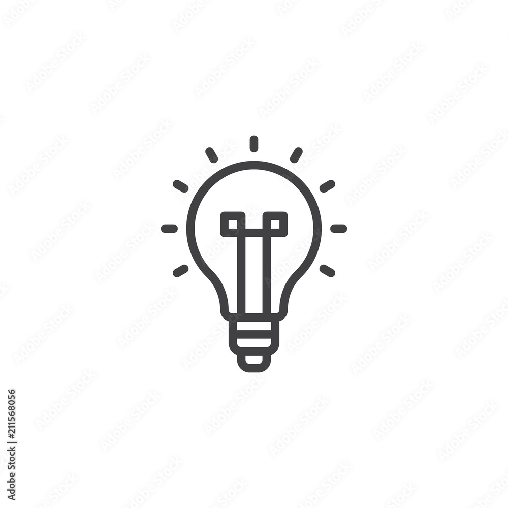 Light bulb outline icon. linear style sign for mobile concept and web design. Lamp simple line vector icon. Idea symbol, logo illustration. Pixel perfect vector graphics Light bulb outline icon. linear style sign for mobile concept and web design. Lamp simple line vector icon. Idea symbol, logo illustration. Pixel perfect vector graphics