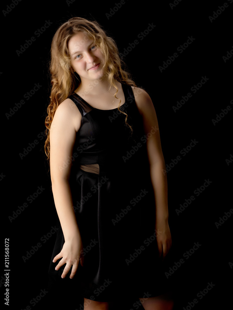 Naklejka premium Teenage girl, studio photo