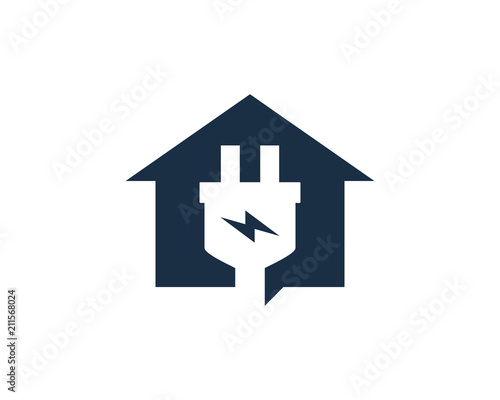 Electric Home House Logo Icon Design Element
