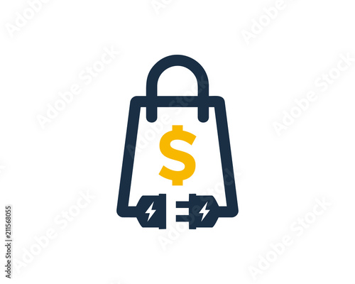Electric Shopping Logo Icon Design Element