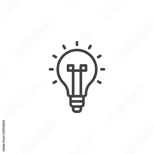 Light bulb outline icon. linear style sign for mobile concept and web design. Lamp simple line vector icon. Idea symbol, logo illustration. Pixel perfect vector graphics