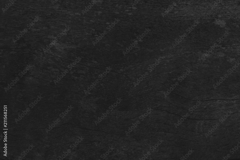 wood black table background, dark texture top view, space gray luxury blank for design