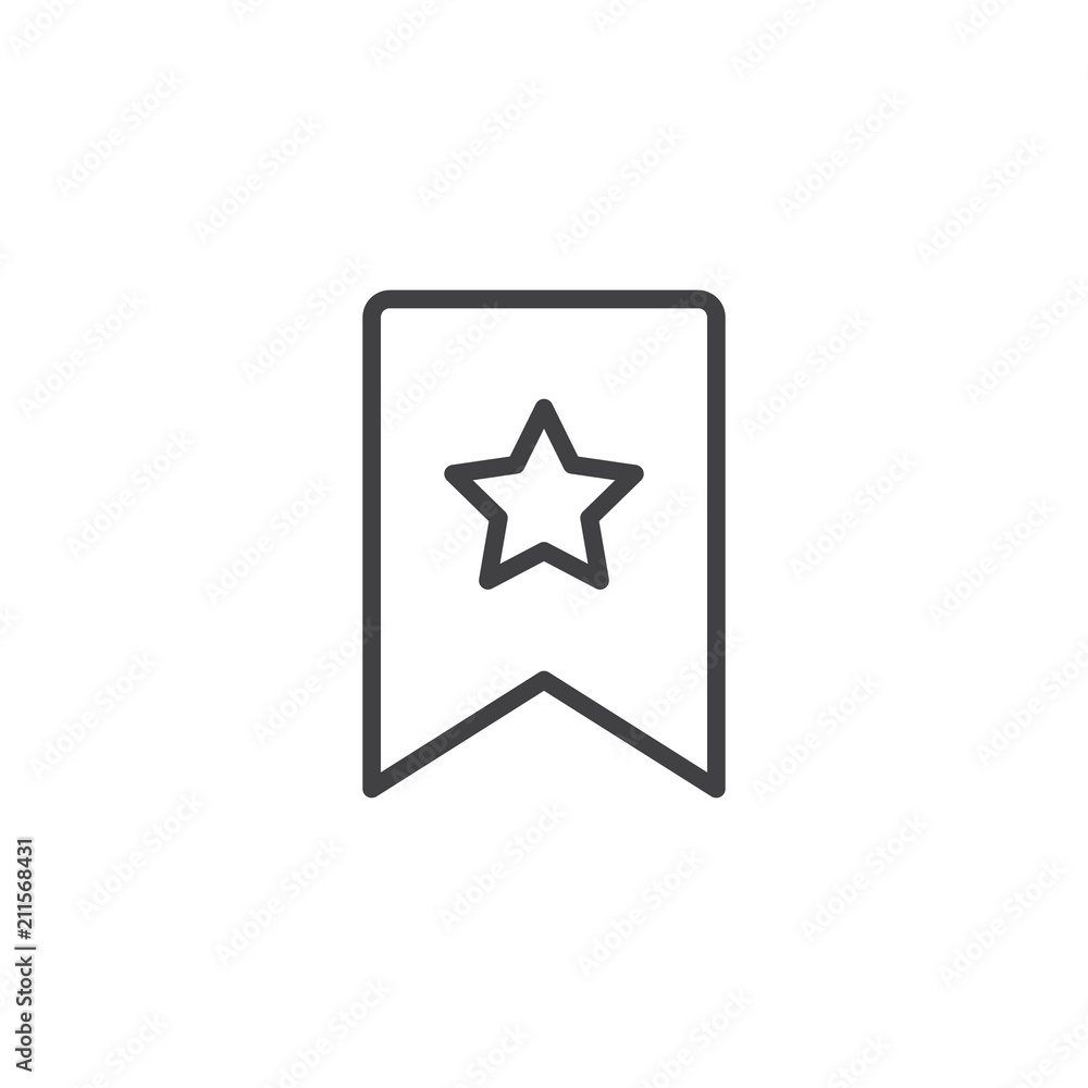 Bookmark star outline icon. linear style sign for mobile concept and web design. Flag simple line vector icon. Symbol, logo illustration. Pixel perfect vector graphics Bookmark star outline icon. linear style sign for mobile concept and web design. Flag simple line vector icon. Symbol, logo illustration. Pixel perfect vector graphics